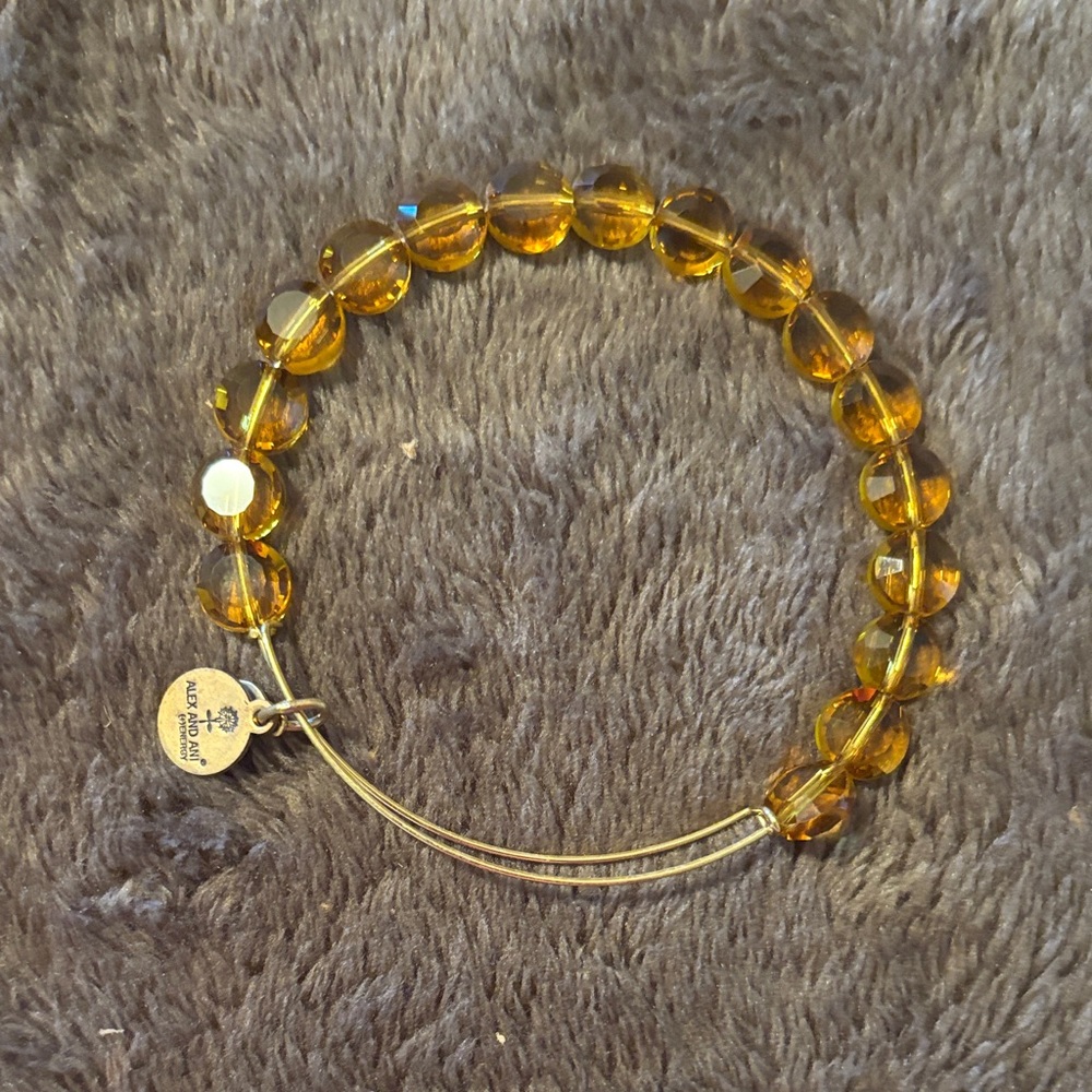 Alex and Ani Amber Beaded Bracelet